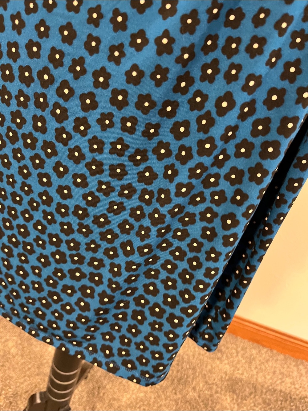 Anne Klein Blue Faux-Wrap Long Sleeve Dress with Knot Detail size large - Picture 7 of 10